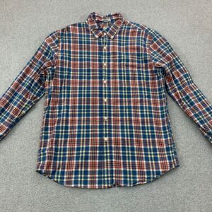J. Crew Button Shirt Mens Large Slim Fit Plaid Stretch Organic Cotton Blend
